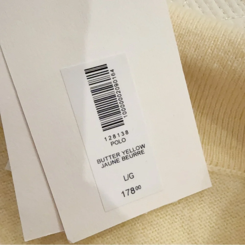 NWT 128138 polo cashmere Sweater Aritzia butter yellow L - Picture 2 of 5